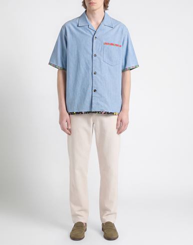 Man Denim shirt Blue Size 40 Cotton