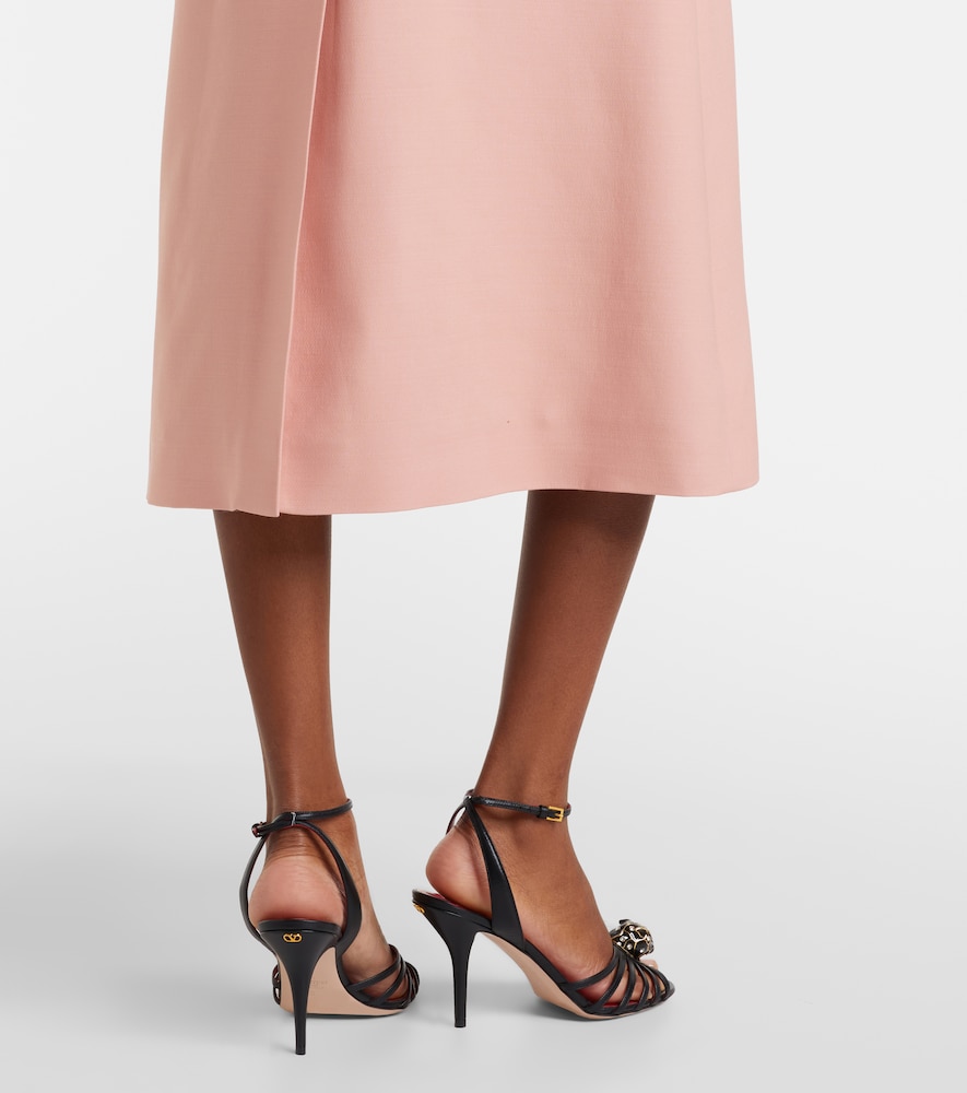 Crepe Couture floral-appliqué midi dress