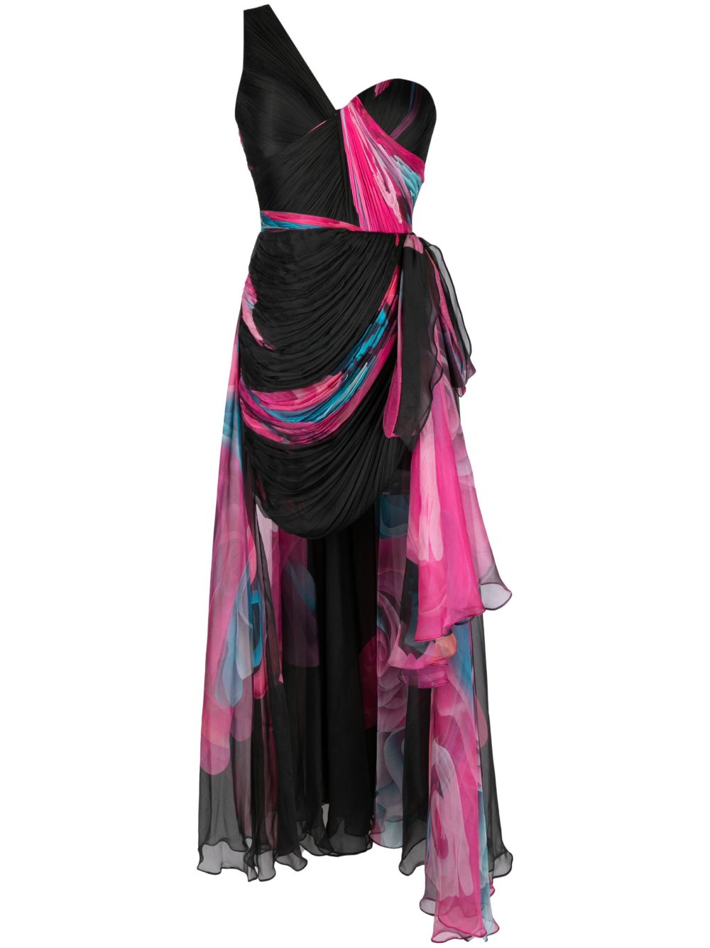 Luna one-shoulder gown - Black