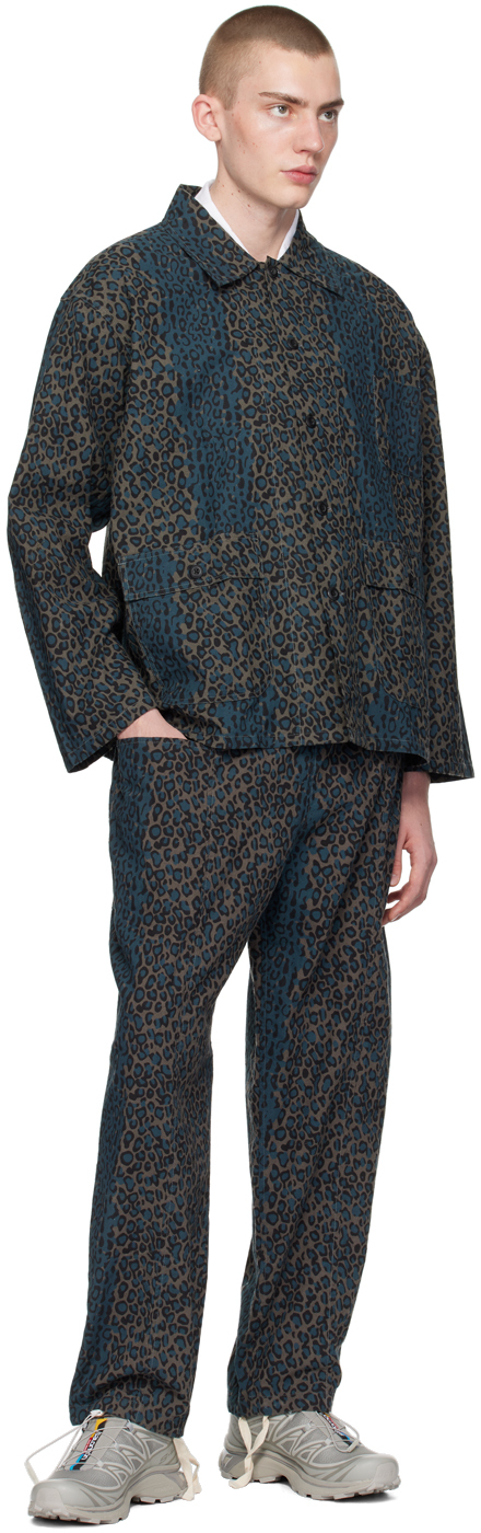 South2 West8 Gray & Blue Army String Trousers