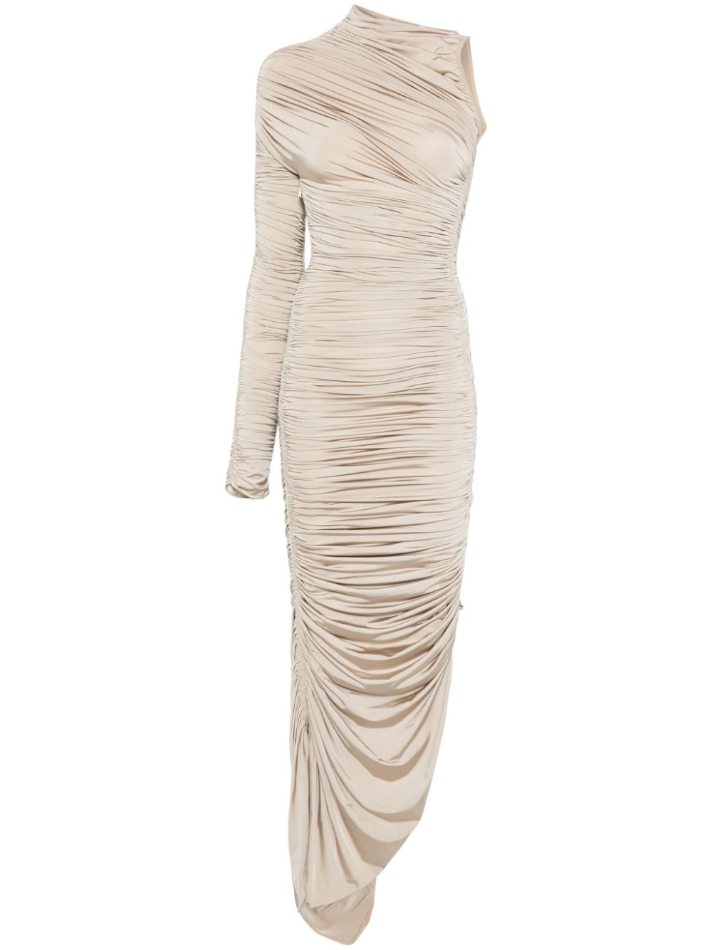 Asymmetrical maxi dress - Brown