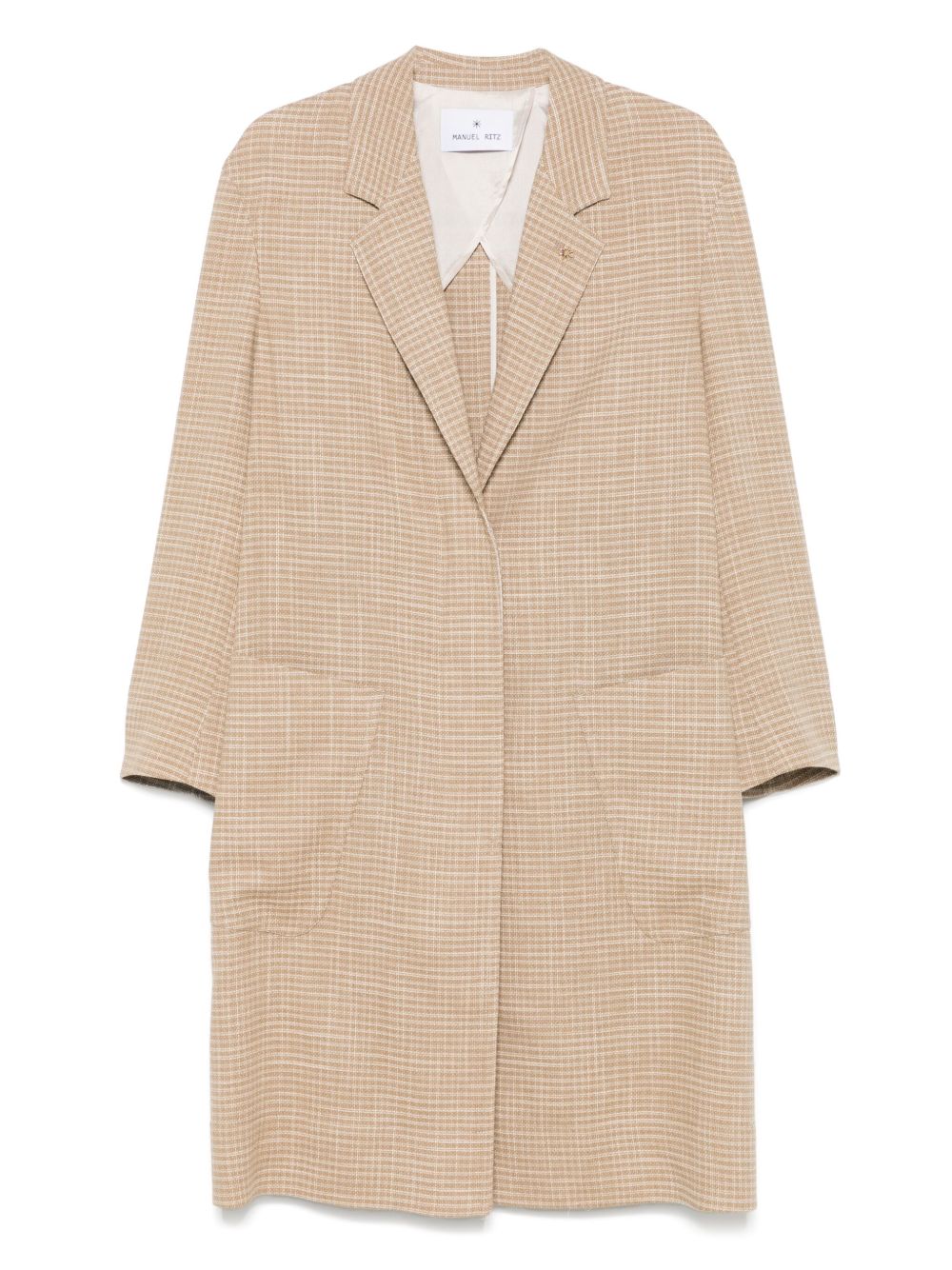 Manuel Ritz checked coat - Brown