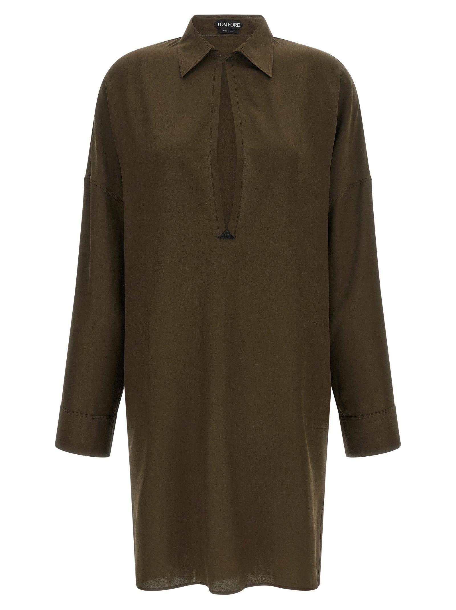 Silk Crêpe de Chine Tunic — Green