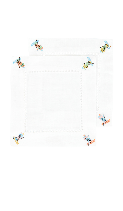 Abbode SERVIETTES SKIEUR SKIER NAPKIN en White