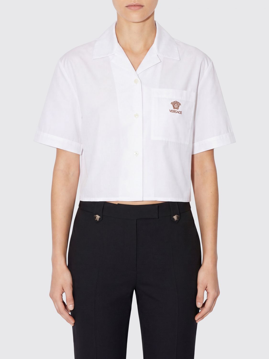 Cropped Embroidered Shirt