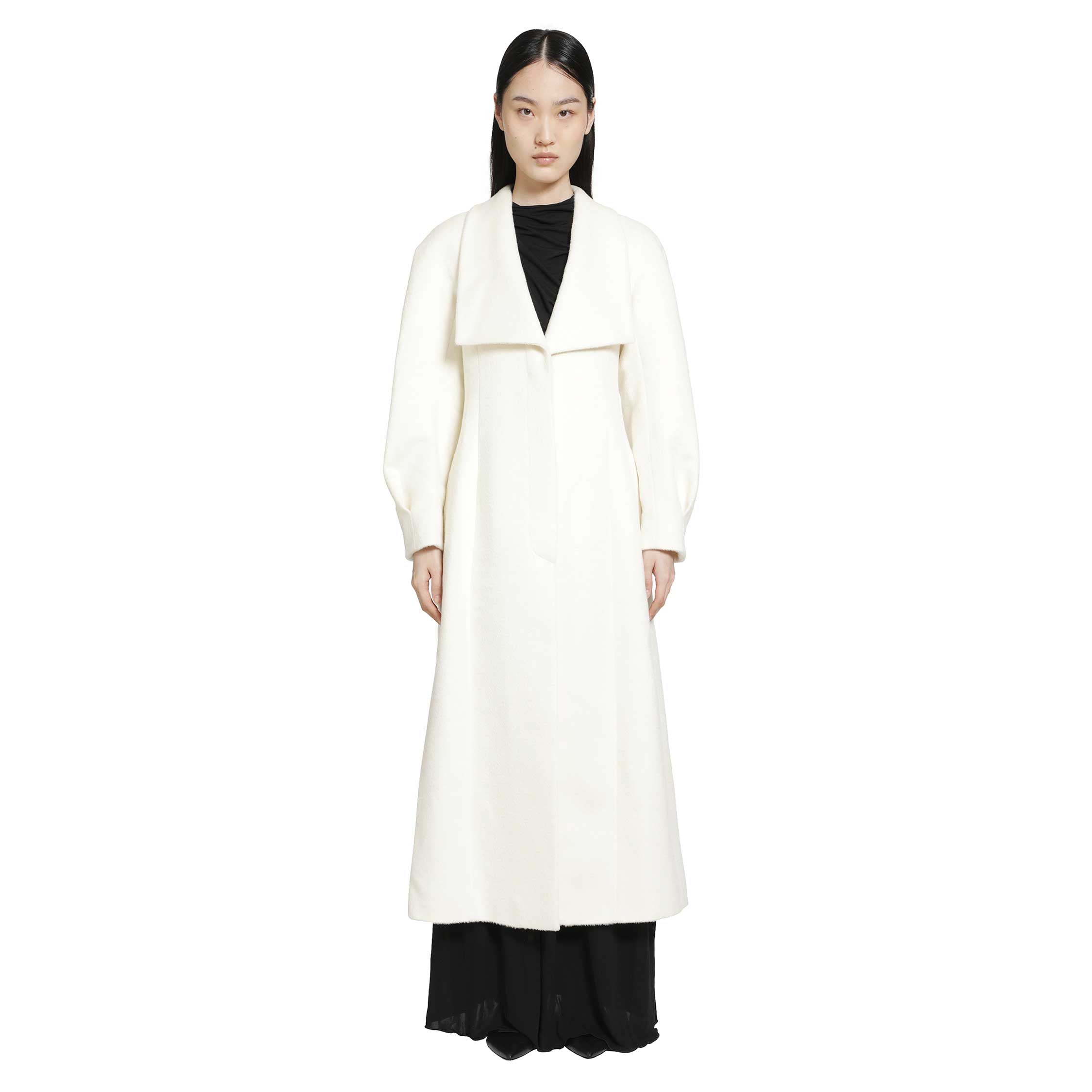 Hourglass Brushed Llama Wool Coat
