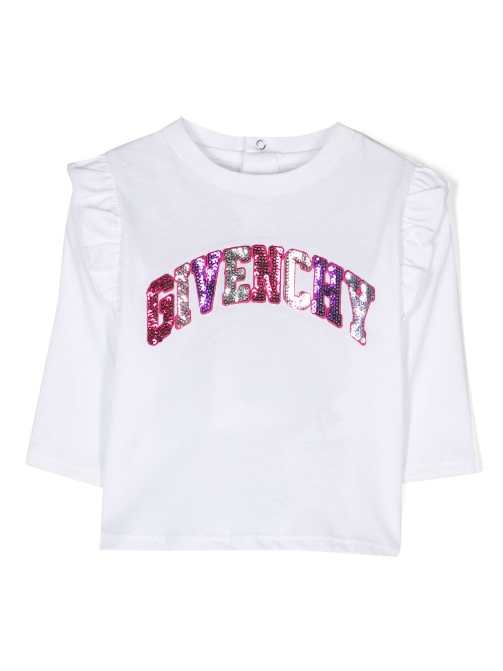 Sequin-embellished logo T-shirt - White