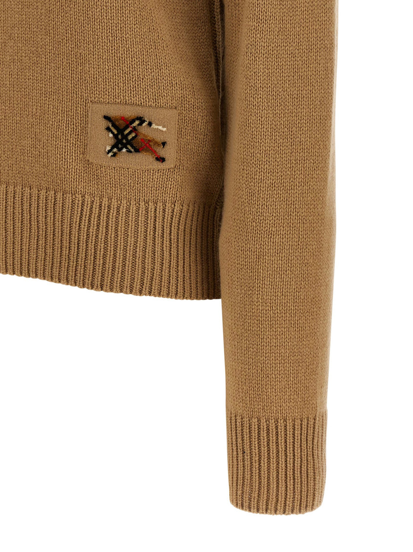 Brown Knitted Crew Neck Sweater