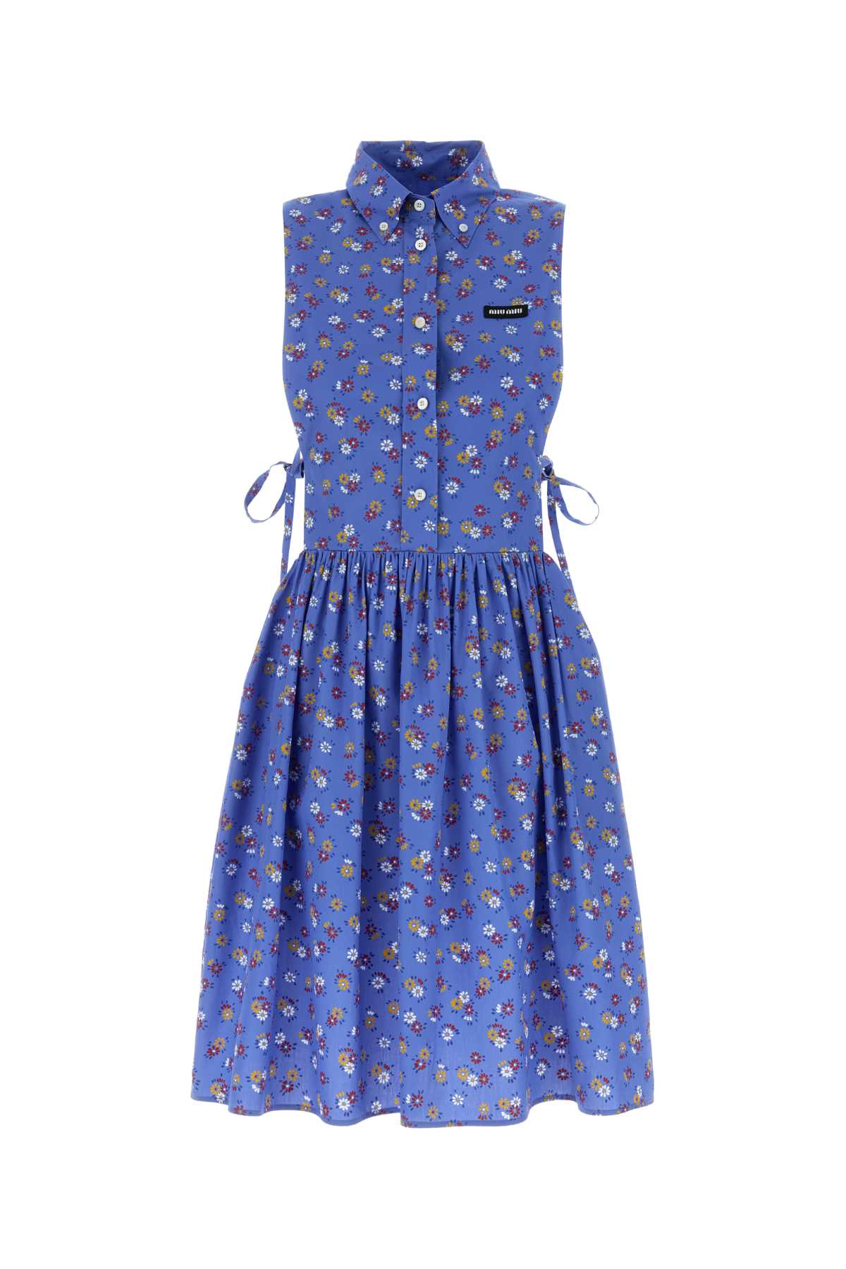 Floral Poplin Shirt Dress — Blue
