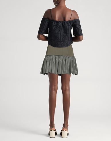 Woman Mini skirt Military green Size 2 Cotton, Polyester