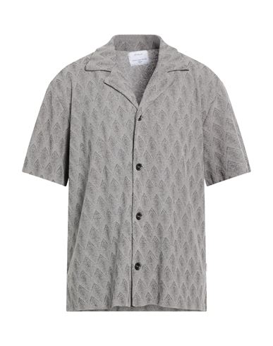 Man Shirt Light grey Size M Cotton, Recycled cotton