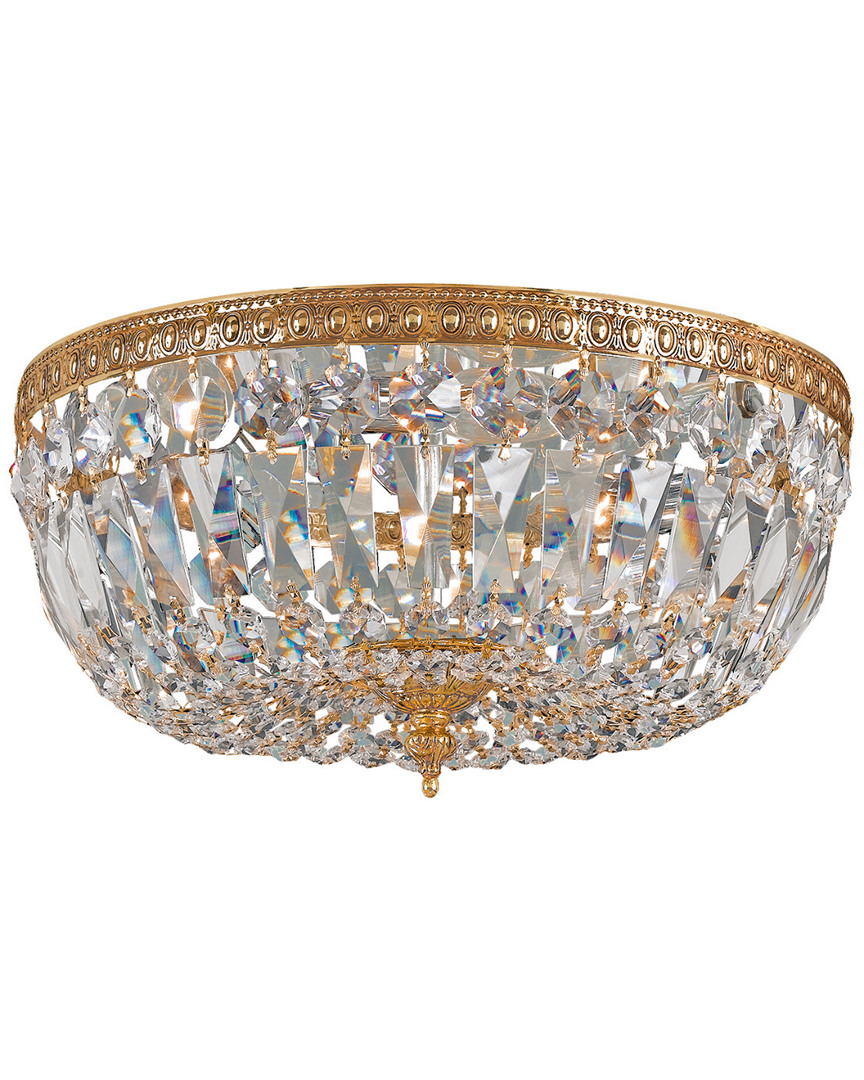 3-Light Flush Mount Swarovski Spectra Crystal