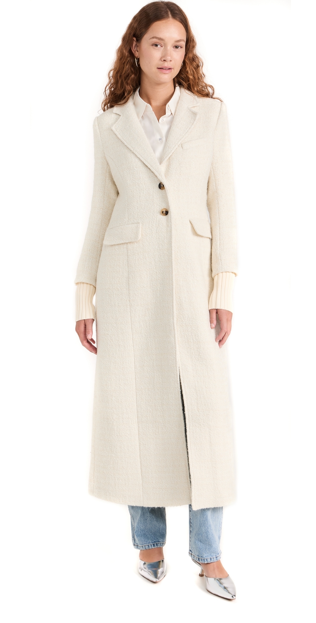 The City Coat White Boucle