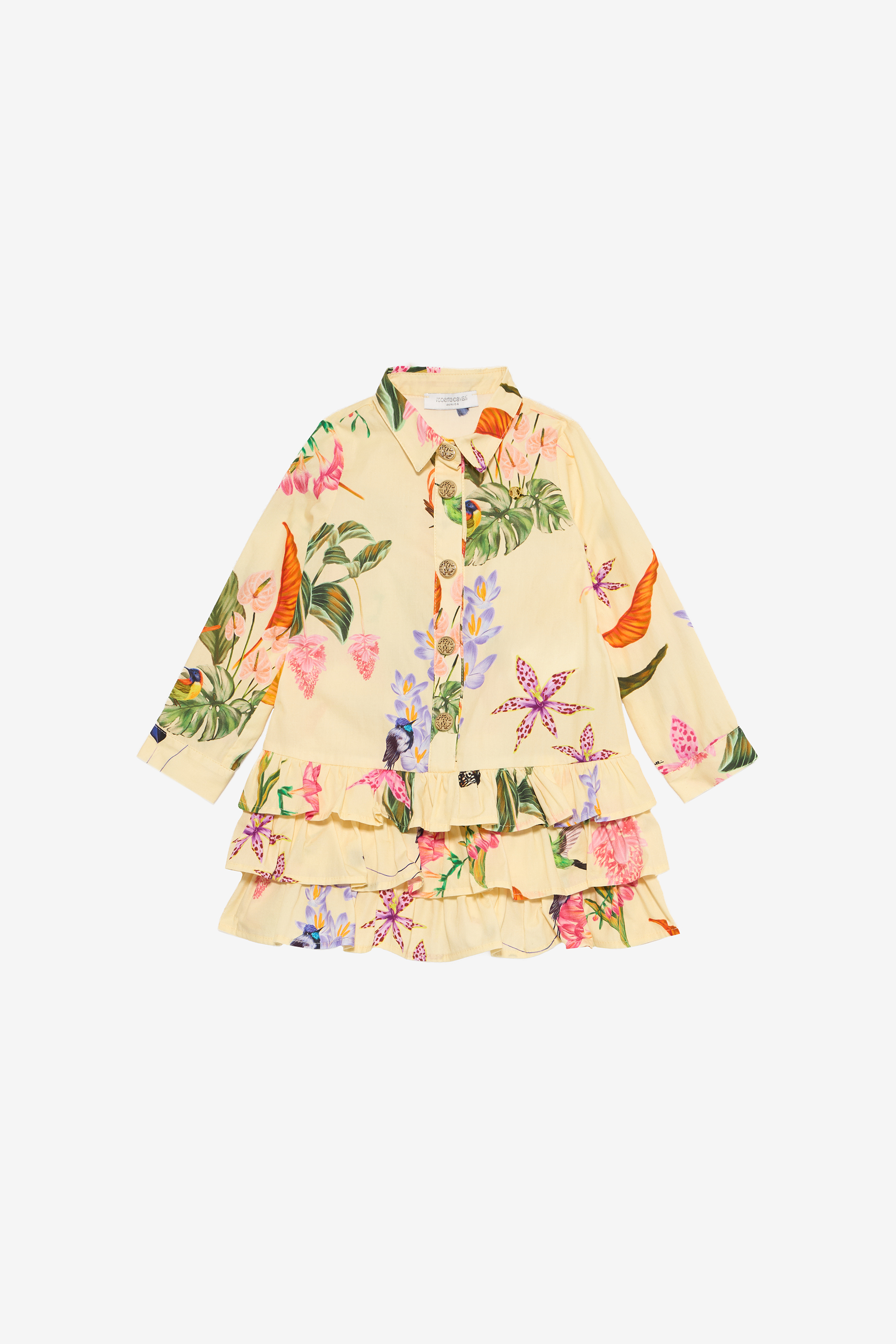 Yellow Dress With Tropical Print