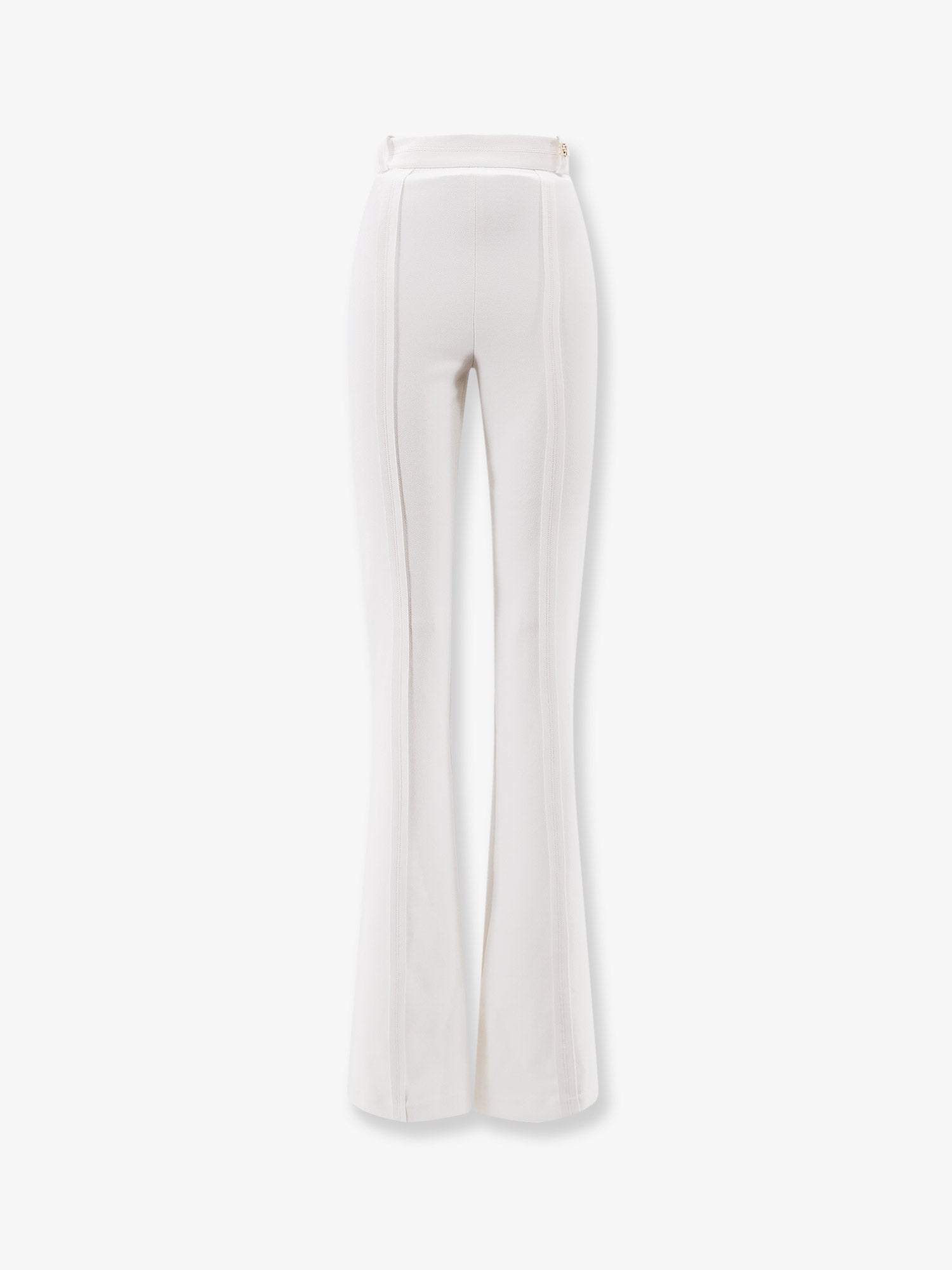 High-Waisted Flared Trousers — White