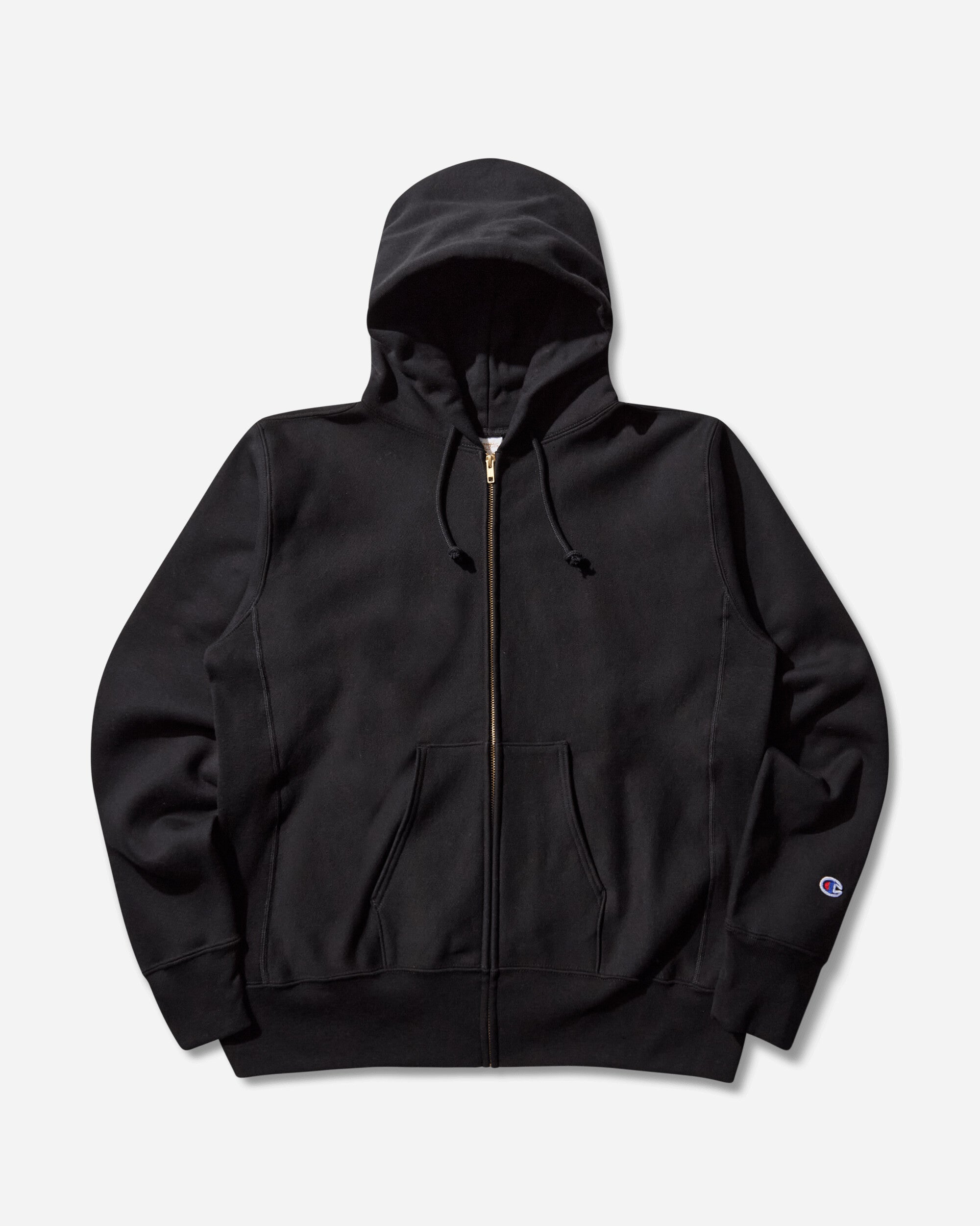 Men s Made in USA Reverse Weave Zipped Hoodie Black