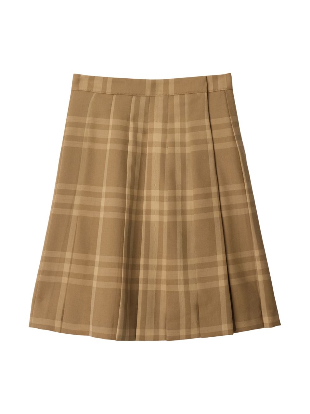 Check-pattern pleated skirt - Neutrals