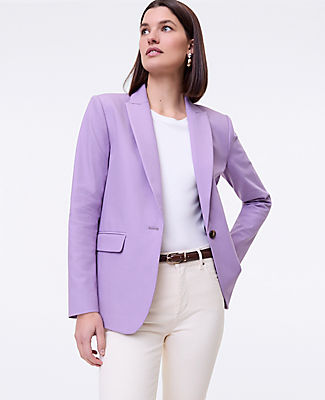 Ann Taylor The Petite Longline Blazer in Bi-Stretch Twill