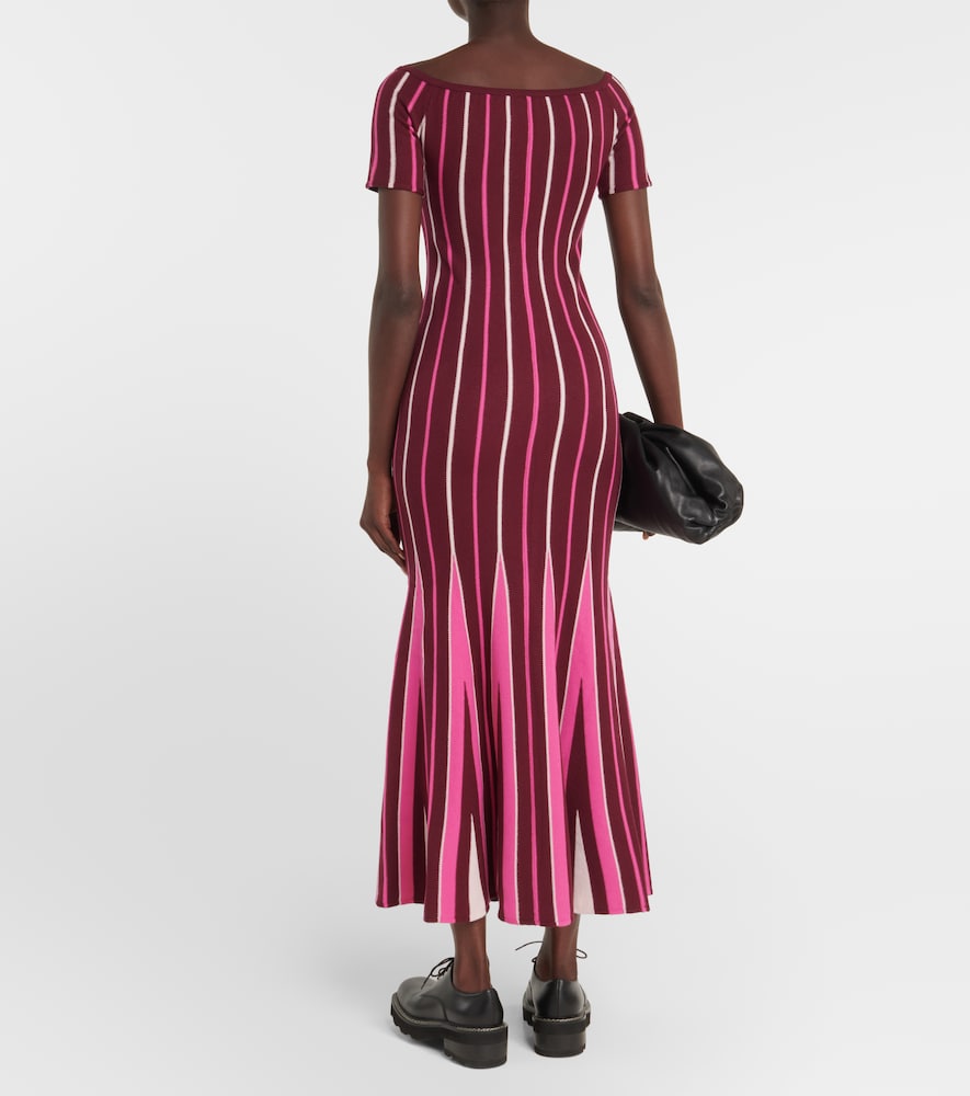 Pleated wool maxi dress