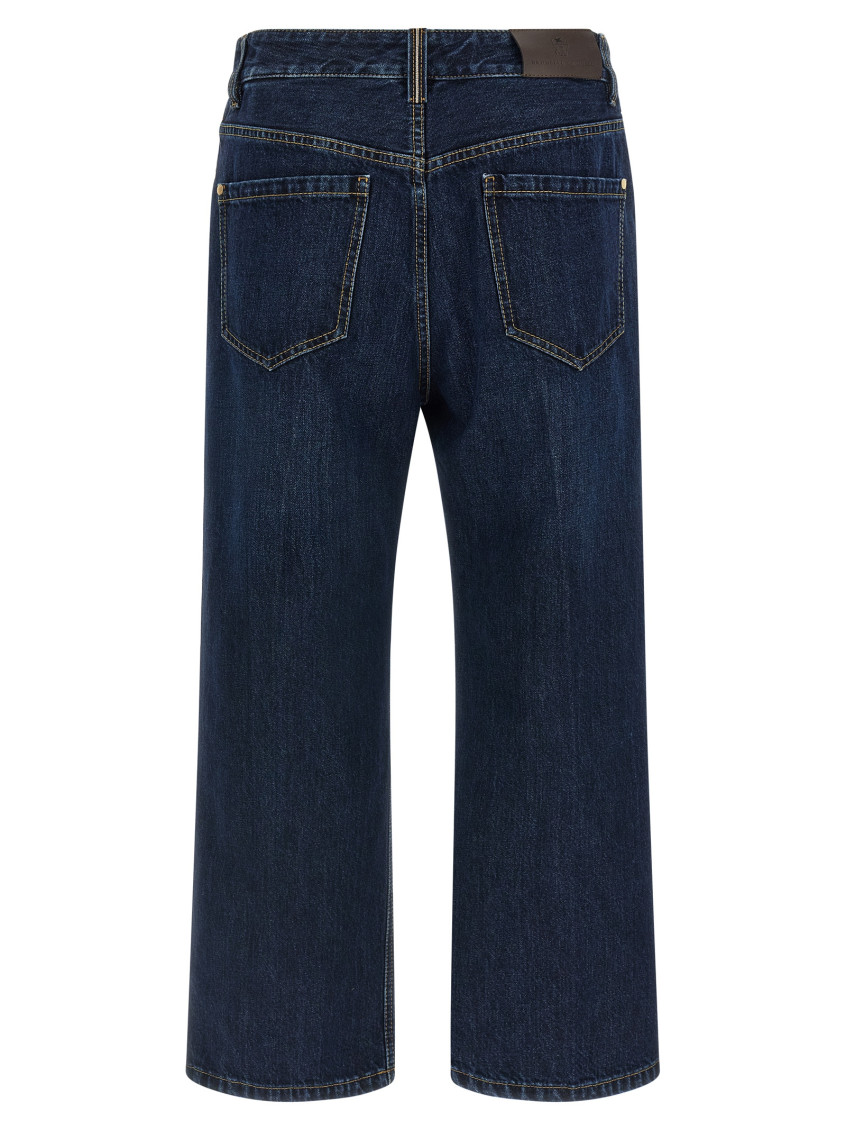 Brunello Cucinelli - cropped straight leg jeans contrast stitching