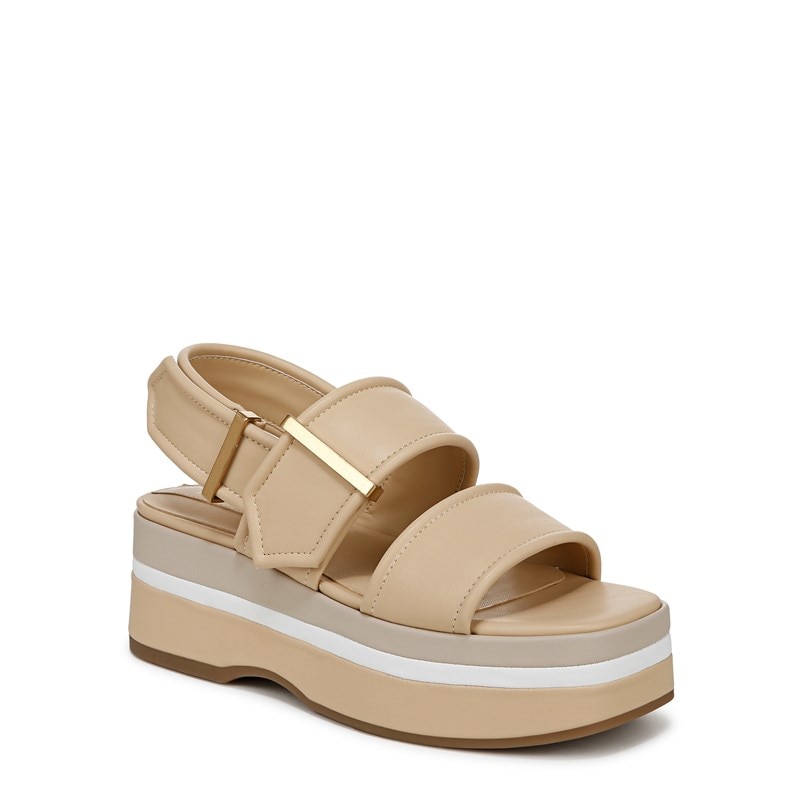 Women's Piper Platform Slingback Sandals (Buff Beige Faux Leather)