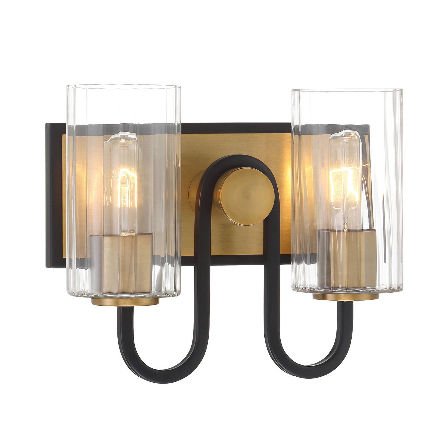 Legacy Brass & Dark Matte Black Bathroom Vanity Light from the Orla Collection