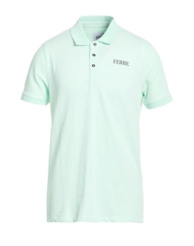 Man Polo shirt Light green Size L Cotton, Polyester