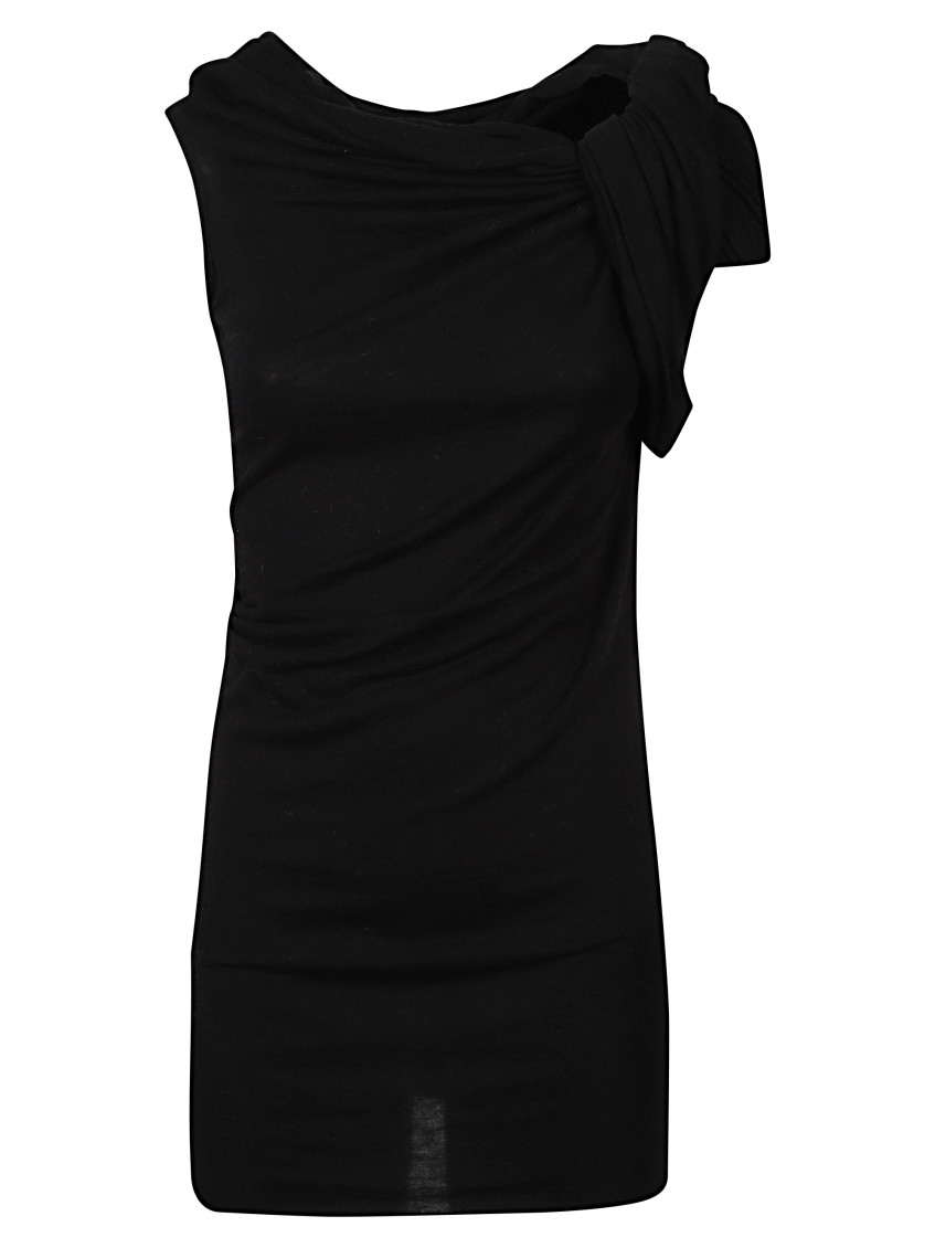Black Gathered Top