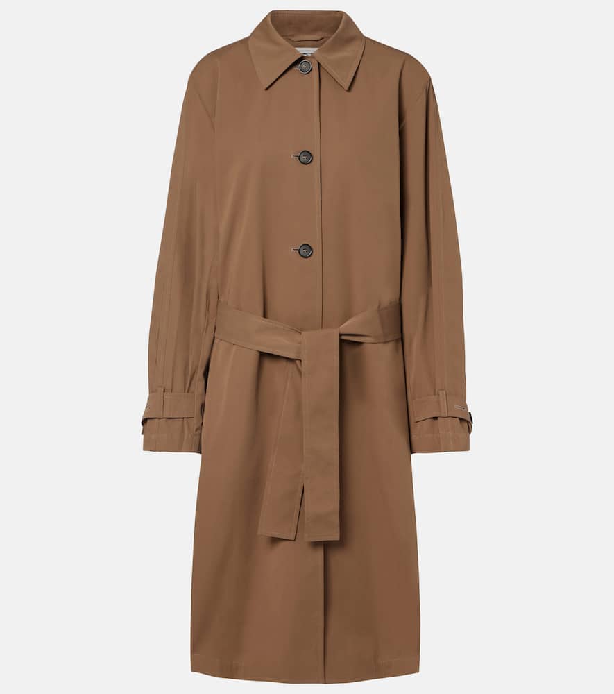 Belted cotton trench coat