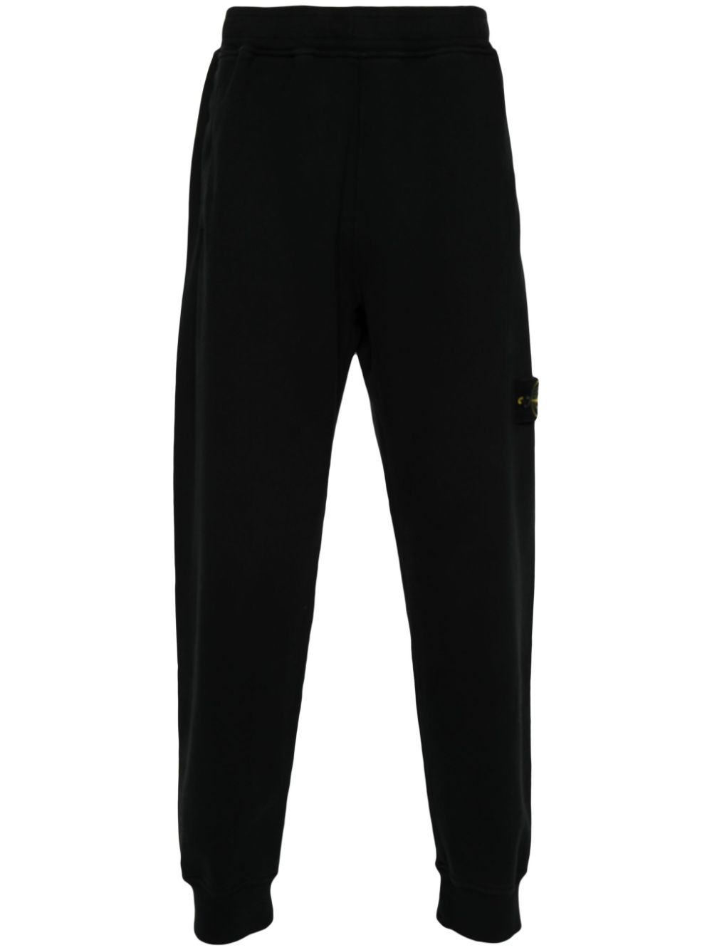 Compass-badge cotton track pants - Black
