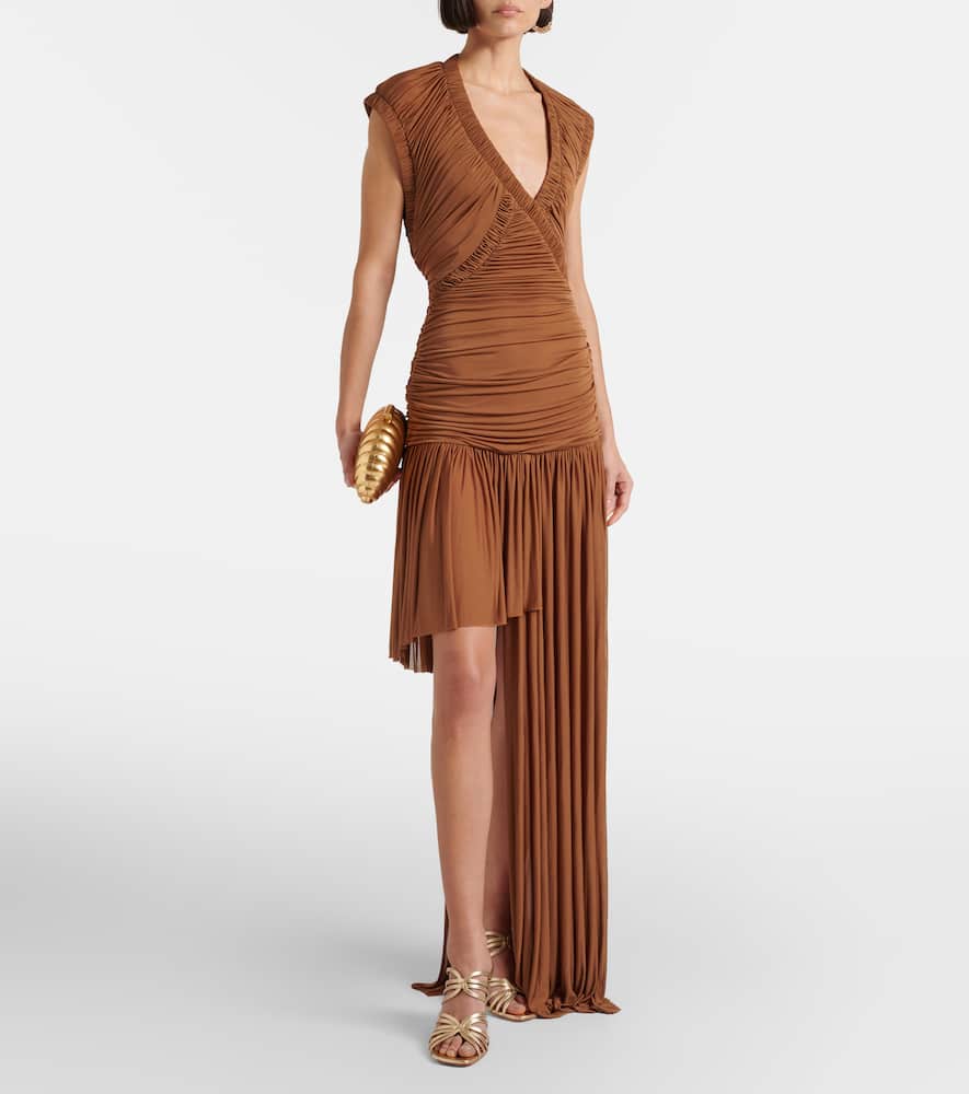 Theron draped ruched gown