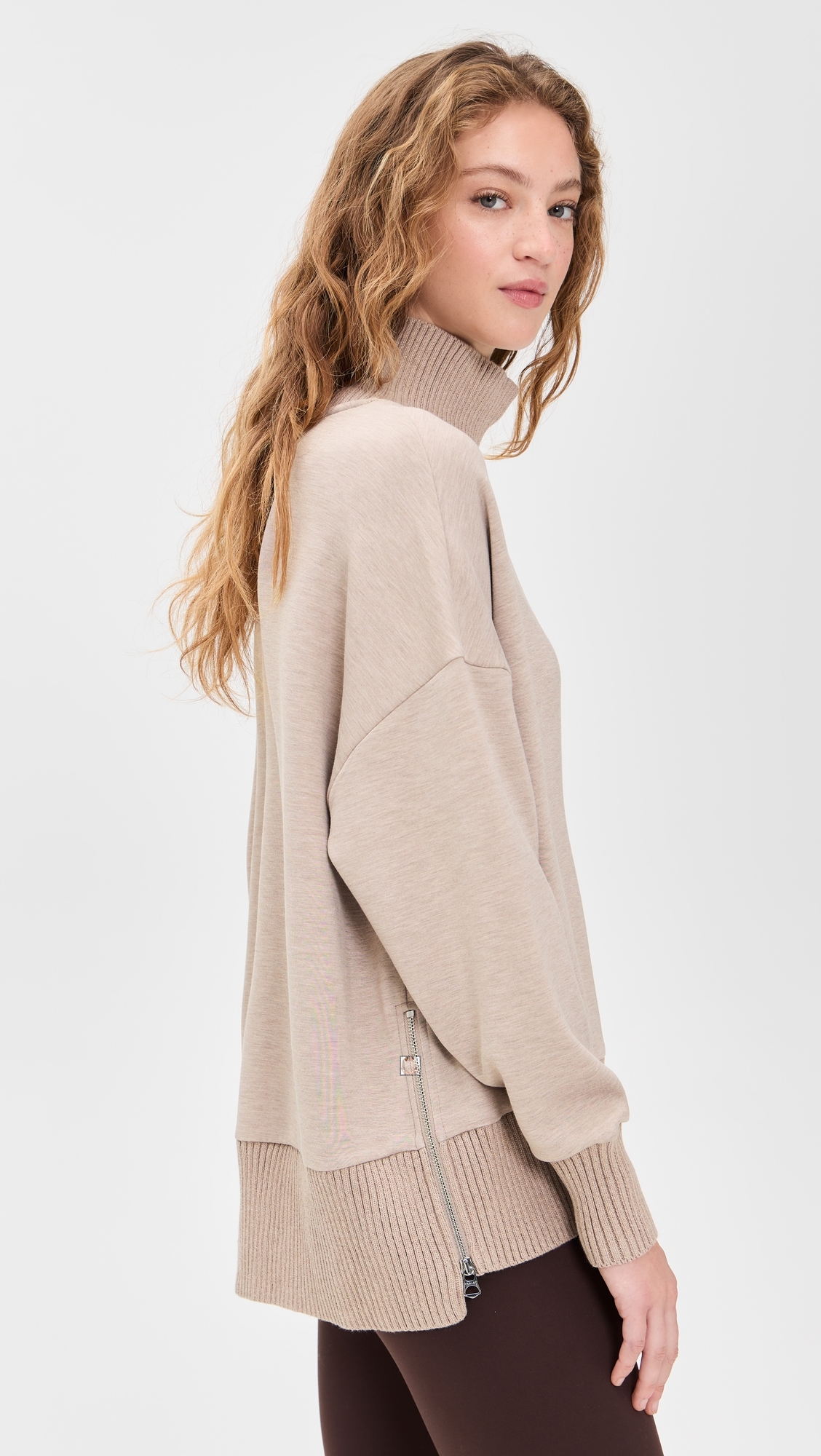 Barker High Neck Sweatshirt Taupe Marl