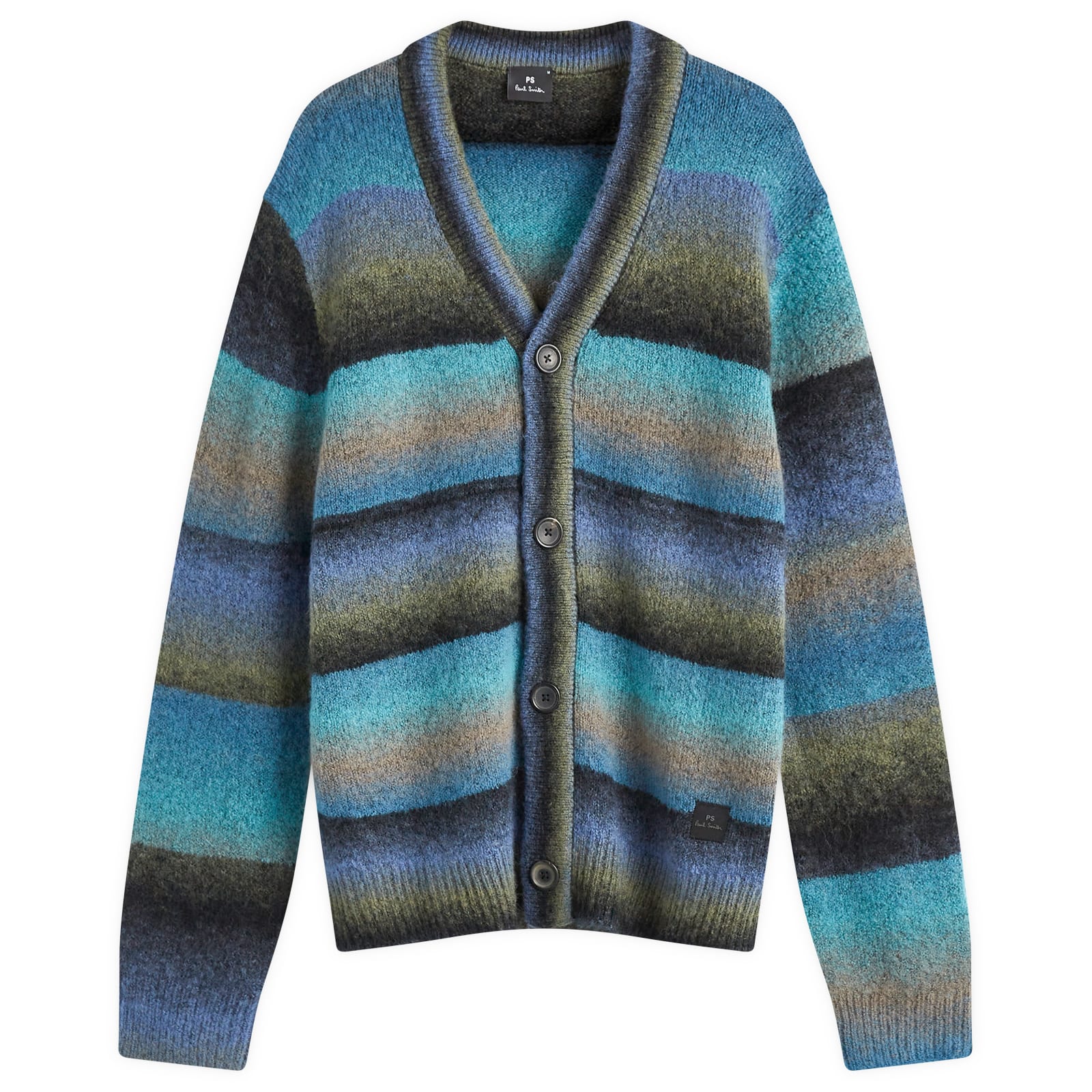Men's Multi Stripe Cardigan in Blue