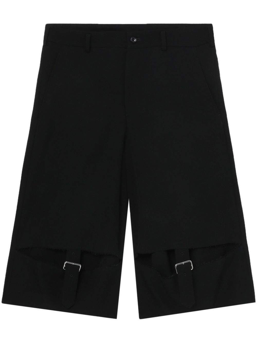 Buckle-detail wool shorts