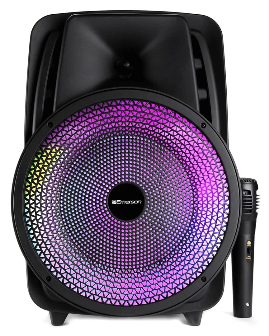 Emerson Portable 8in Bluetooth Party Speaker with Disco Light & Stand