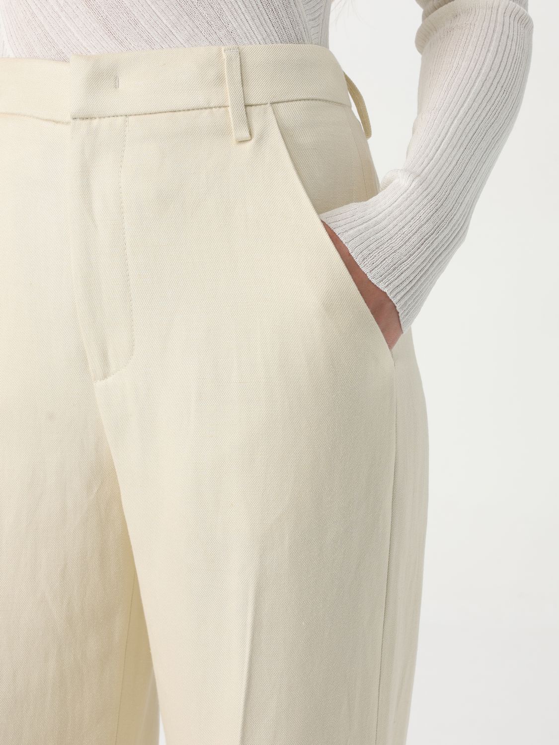Jeans Woman color Yellow Cream