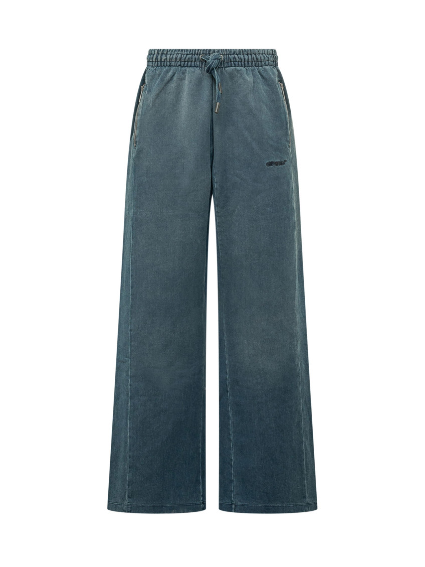 Blue Loose Drawstring Pants