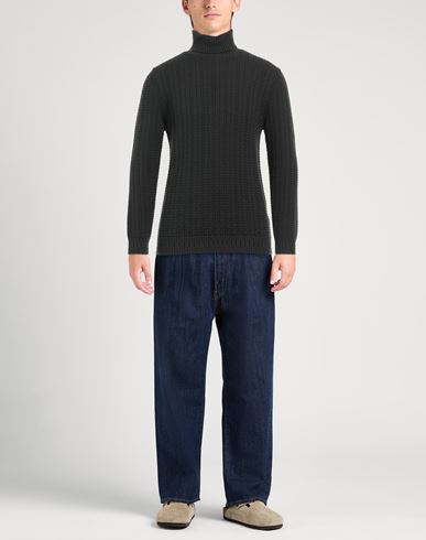 Alpha Studio Man Turtleneck Dark green Size 40 Wool