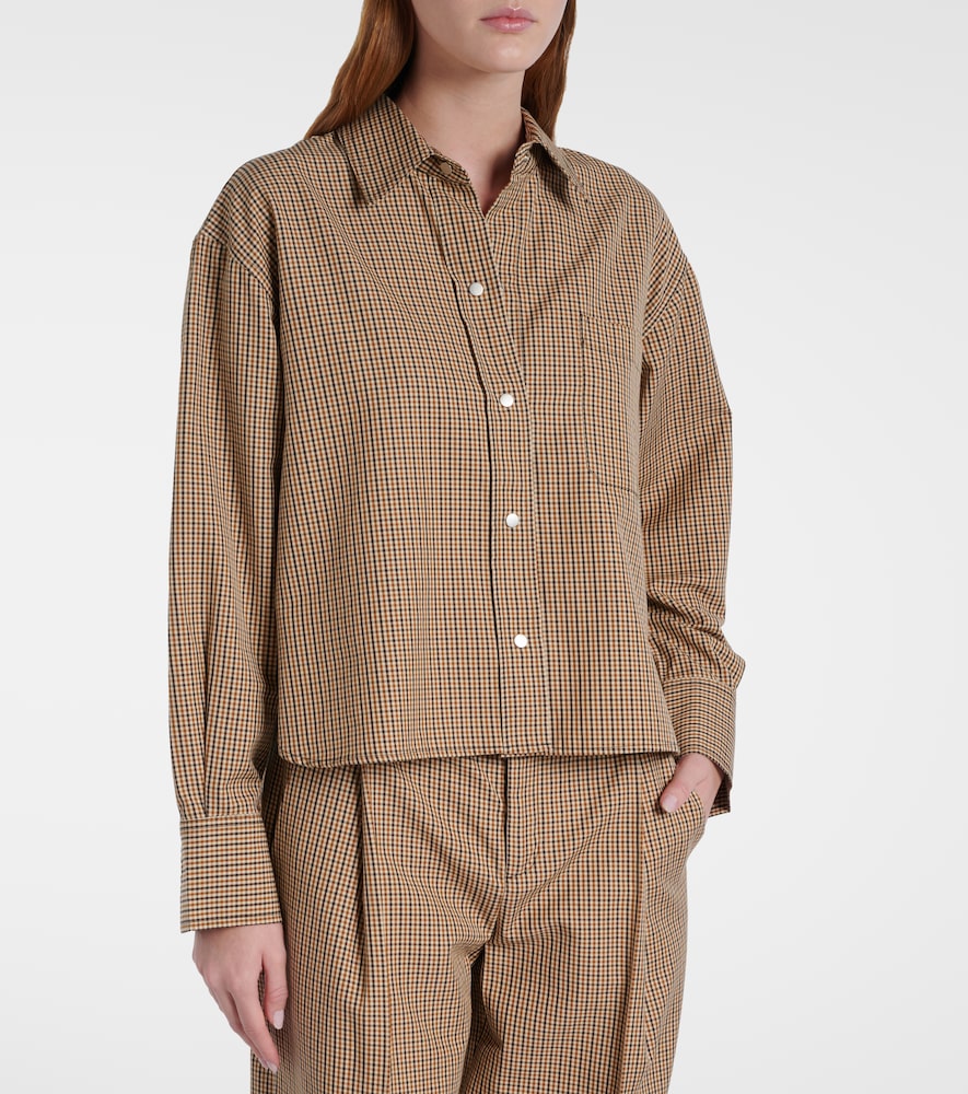 Checked cotton-blend shirt