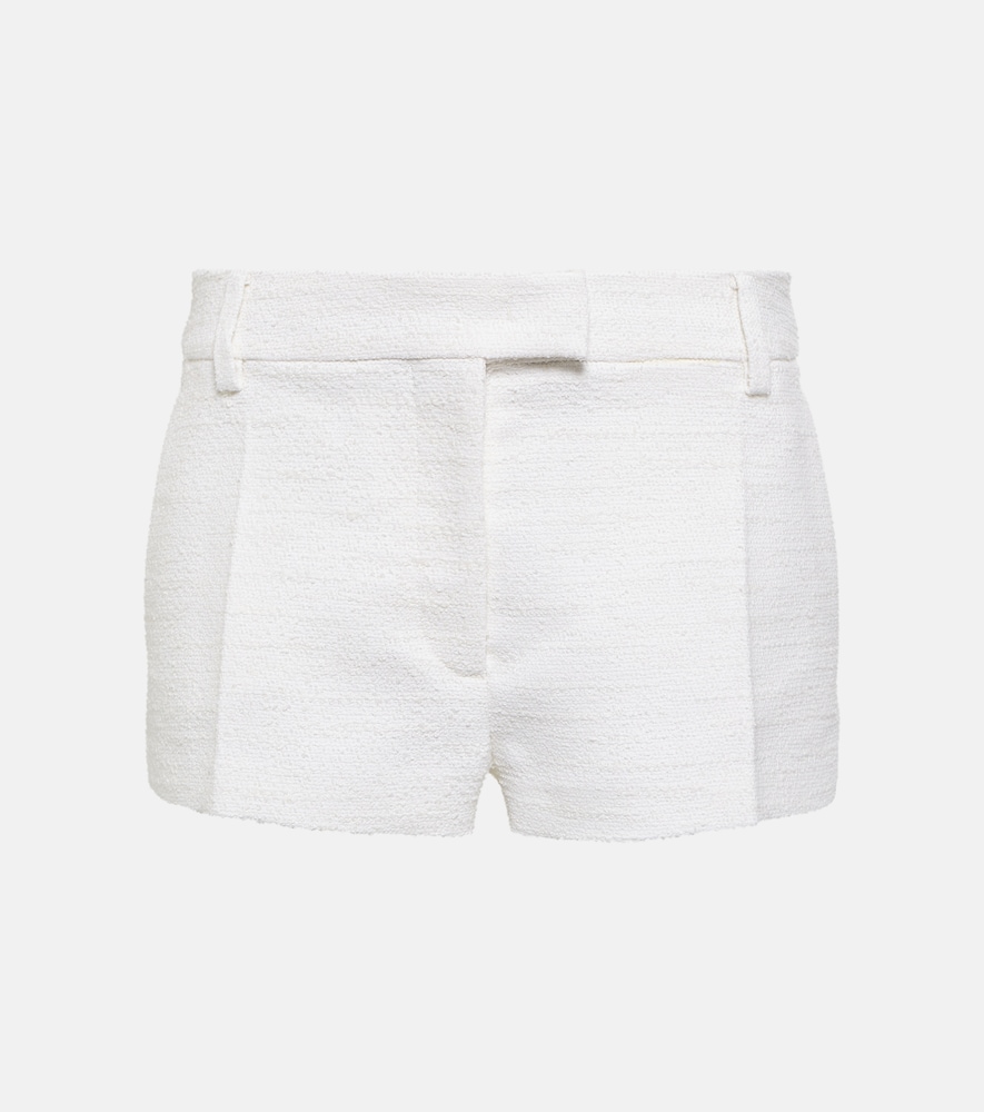 Cotton and wool tweed shorts