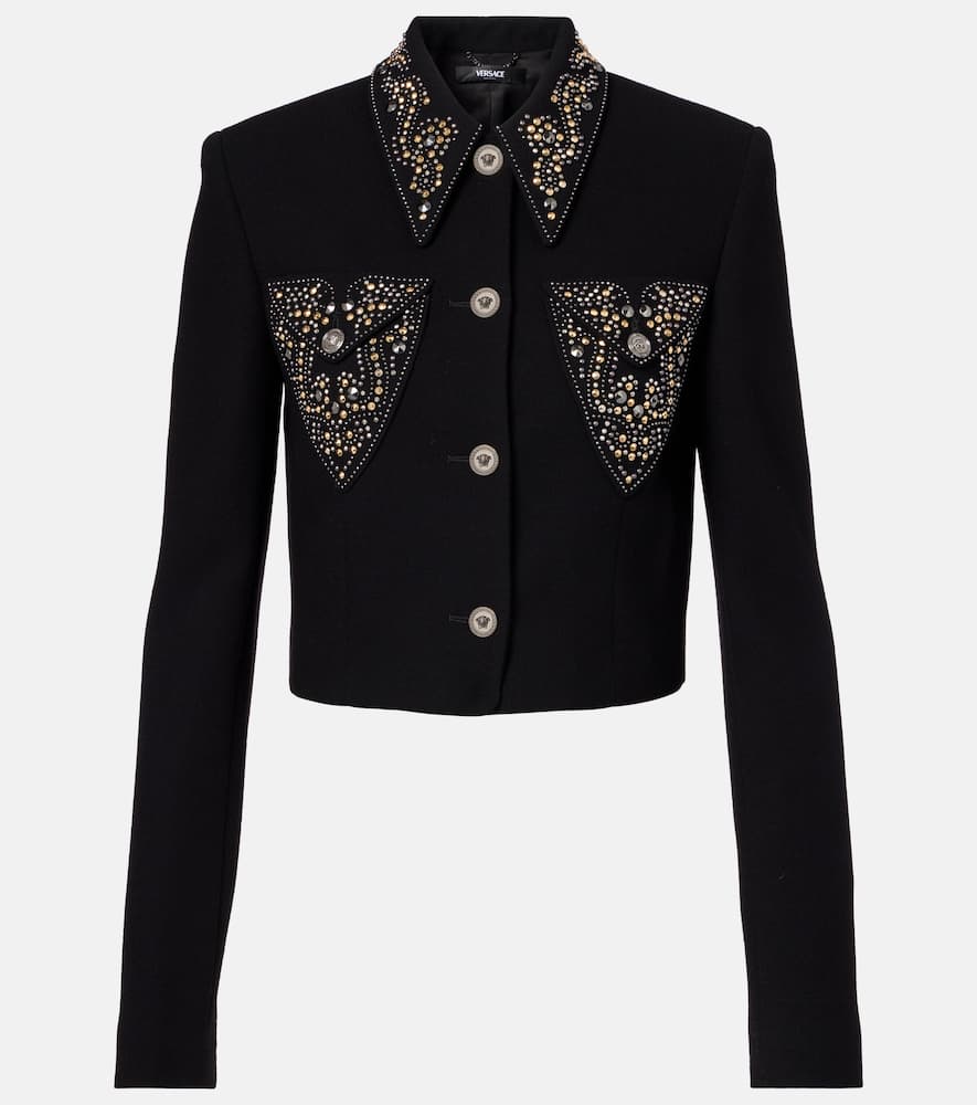 Studded wool-blend jacket