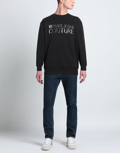 Man Sweatshirt Black Size M Cotton, Elastane