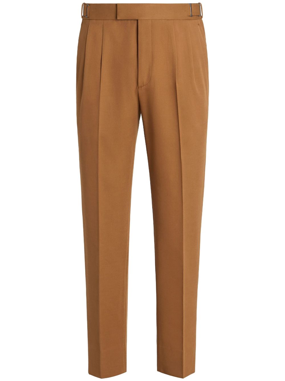Adjustable-strap wool trousers - Black