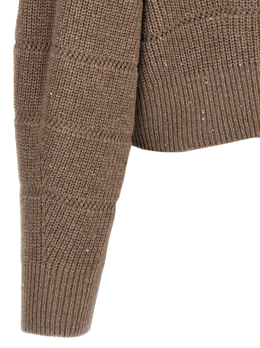 Brunello Cucinelli - Rustic Dazzling Net Sweaters And Cardigans Brown