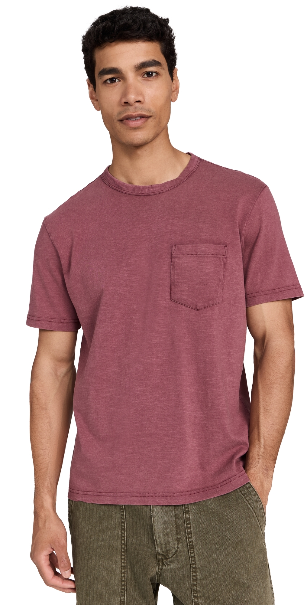 Sunwashed Pocket Tee Plum Wine