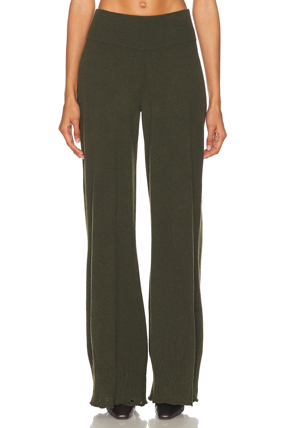 Stella McCartney Wool Wide Leg Pant in OLIVE - Olive.  XS also in L