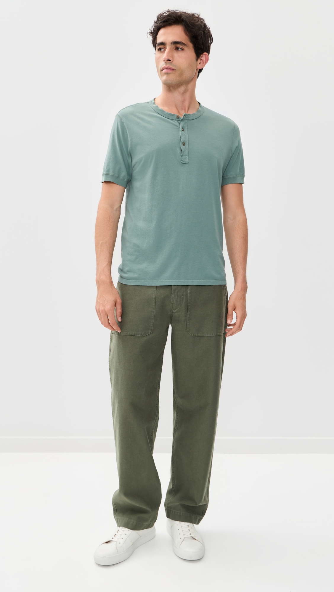 Short Sleeves Supima Henley Tee Aspen