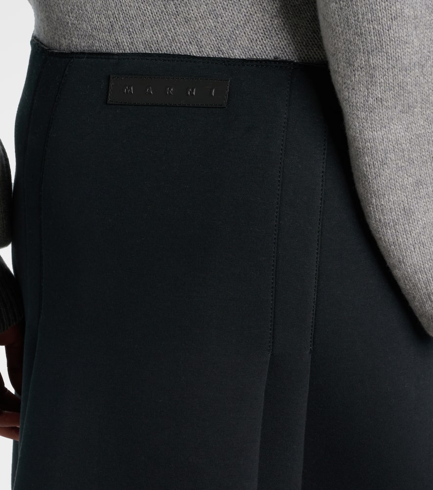 Tiered cotton-blend midi skirt