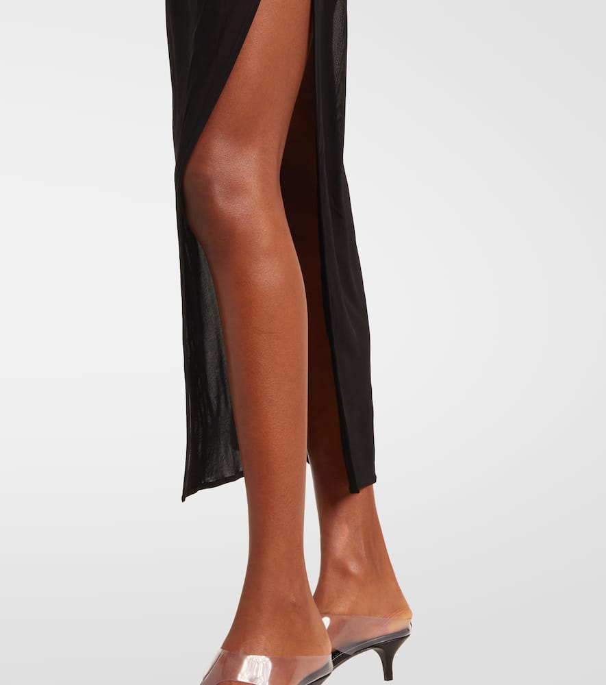 Asymmetrical sheer maxi dress