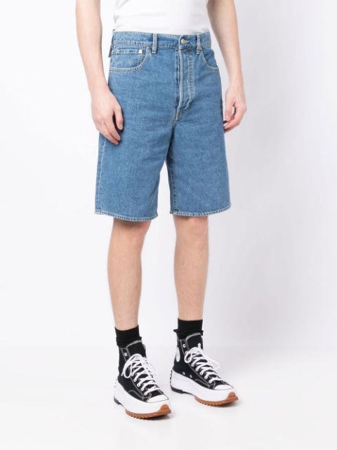 Straight-leg denim shorts